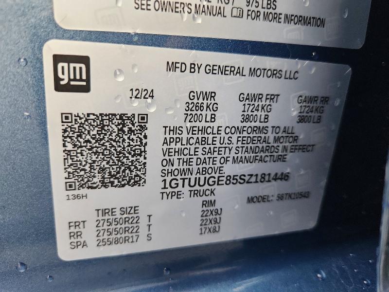 64490916 :رقم المزاد ، 1GTUUGE85SZ181446 vin ، 2025 Gmc Sierra مزاد بيع