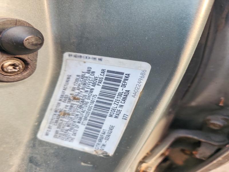 64793526 :رقم المزاد ، 2T1BR32E63C160175 vin ، 2003 Toyota Corolla مزاد بيع