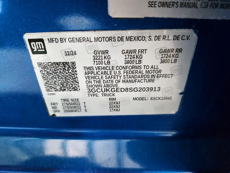 Aukcja sprzedaży 2025 Chevrolet Silverado, vin: 3GCUKGED8SG203913, numer aukcji: 64953916