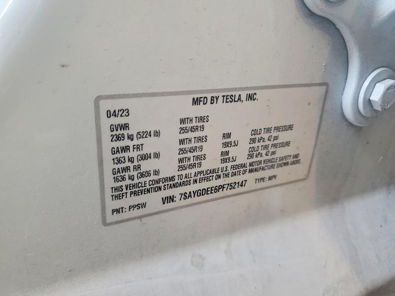 Продажа на аукционе авто 2023 Tesla Model Y, vin: 7SAYGDEE6PF752147, номер лота: 63787966