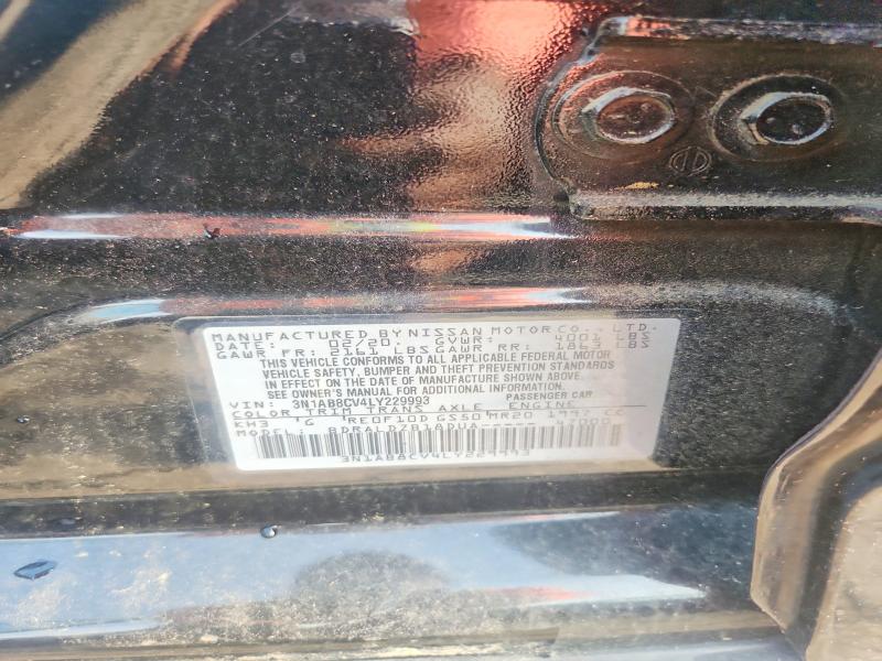 Auction sale of the 2020 Nissan Sentra, vin: 3N1AB8CV4LY229993, lot number: 64156116