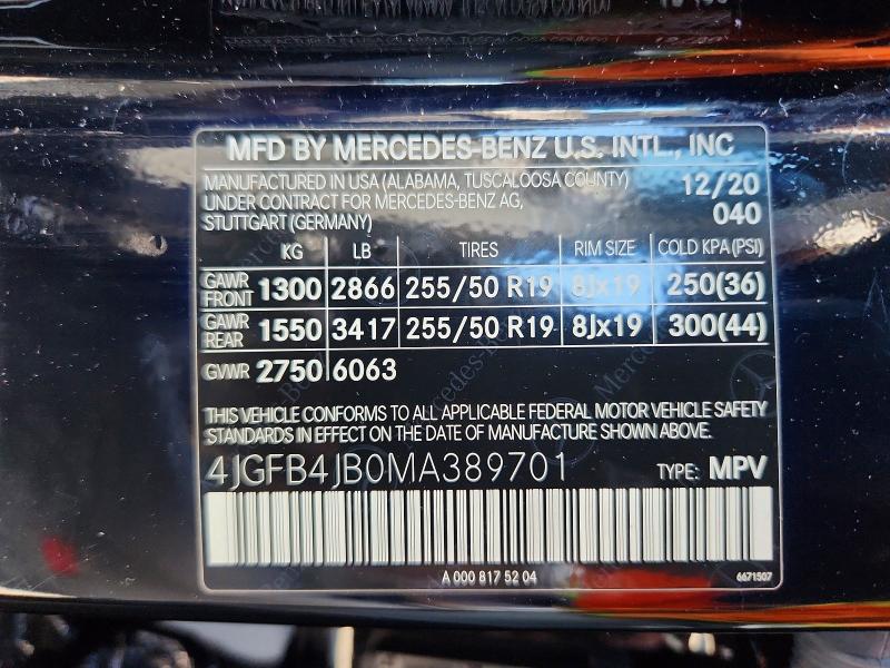 Продажа на аукционе авто 2021 Mercedes-benz Gle, vin: 4JGFB4JB0MA389701, номер лота: 67038256