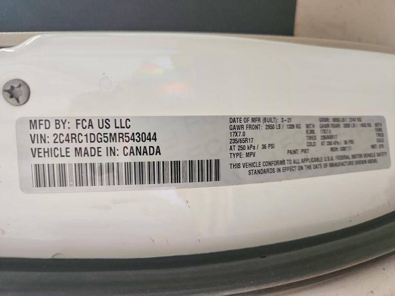 Продажа на аукционе авто 2021 Chrysler Voyager, vin: 2C4RC1DG5MR543044, номер лота: 64978016