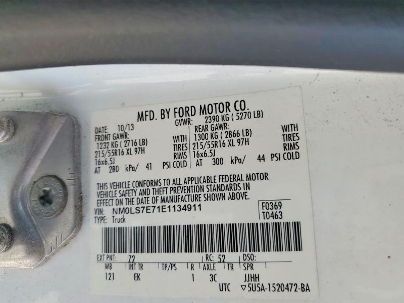 64899386 :رقم المزاد ، NM0LS7E71E1134911 vin ، 2014 Ford Transit Connect مزاد بيع