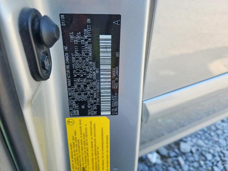Auction sale of the 2008 Lexus Rx, vin: 2T2HK31U18C095472, lot number: 67136226