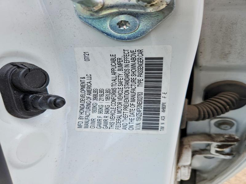 2022 Honda Insight მანქანა იყიდება აუქციონზე, vin: 19XZE4F53NE002763, აუქციონის ნომერი: 65165206