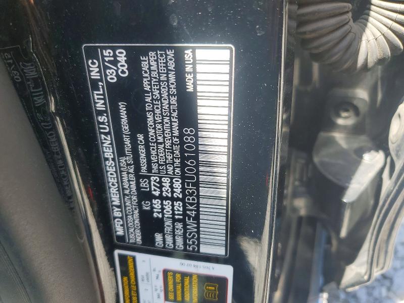 Продаж на аукціоні авто 2015 Mercedes-benz C, vin: 55SWF4KB3FU061088, номер лоту: 65812876