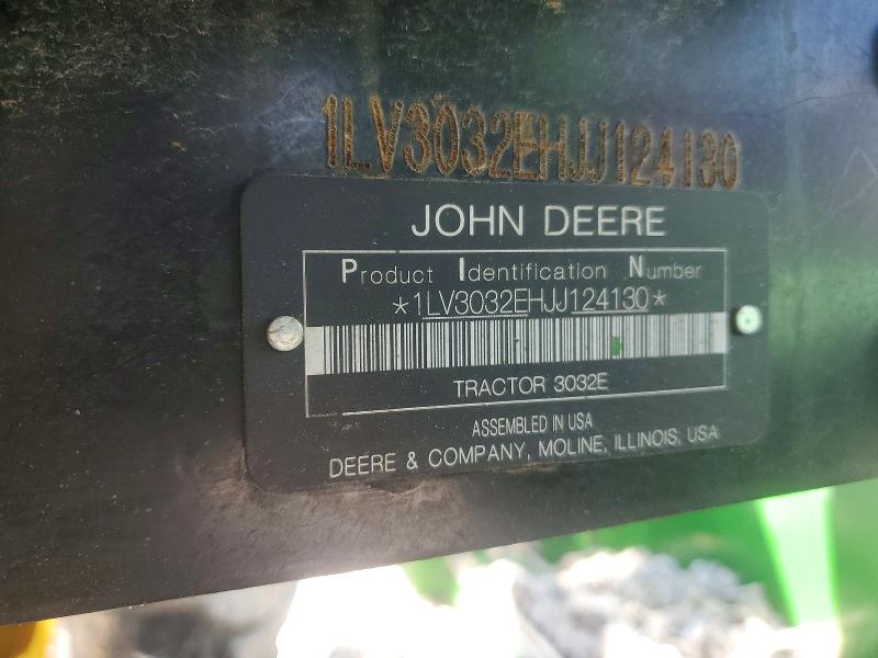 Aukcja sprzedaży 2018 John Deere 3032e, vin: 1LV3032EHJJ124130, numer aukcji: 64032876