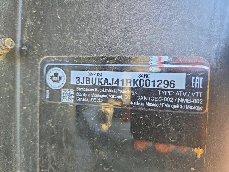 Aukcja sprzedaży 2024 Can-am Defender, vin: 3JBUKAJ41RK001296, numer aukcji: 62926046