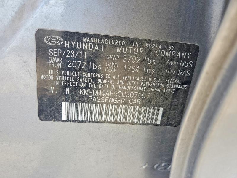 Aukcja sprzedaży 2012 Hyundai Elantra, vin: KMHDH4AE5CU307197, numer aukcji: 63385416