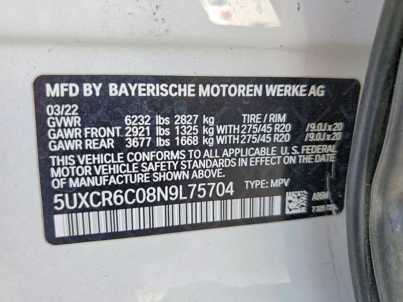 Продаж на аукціоні авто 2022 Bmw X5, vin: 5UXCR6C08N9L75704, номер лоту: 66839226