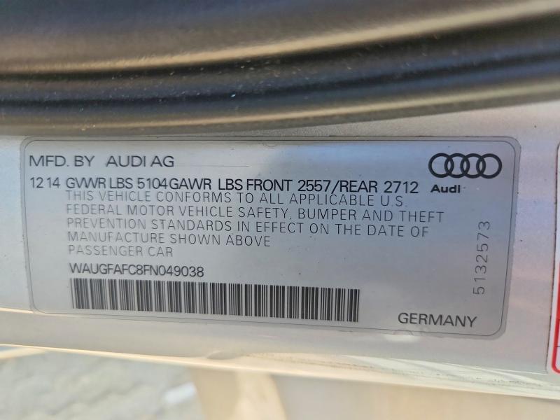 Auction sale of the 2015 Audi A6, vin: WAUGFAFC8FN049038, lot number: 67111856