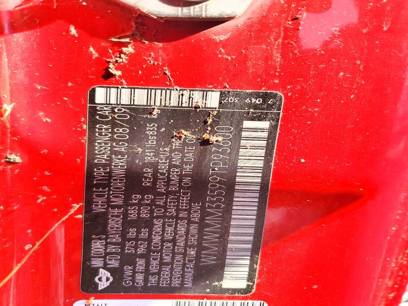 Продажа на аукционе авто 2009 Mini Cooper, vin: WMWMM33599TP93600, номер лота: 66476476