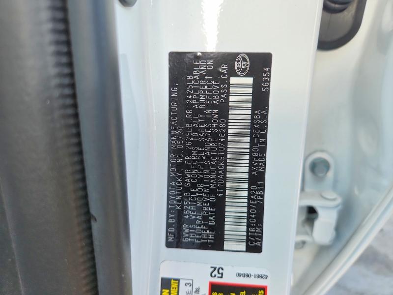 66231046 :رقم المزاد ، 4T1DAACK9TU746280 vin ، 2026 Toyota Camry مزاد بيع