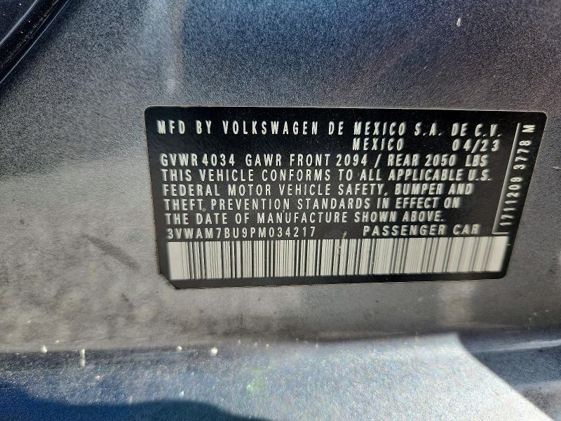 Продажа на аукционе авто 2023 Volkswagen Jetta, vin: 3VWAM7BU9PM034217, номер лота: 65989456
