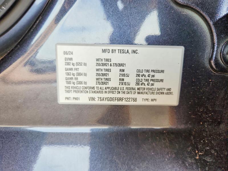 Aukcja sprzedaży 2024 Tesla Model Y, vin: 7SAYGDEF6RF122768, numer aukcji: 65342366