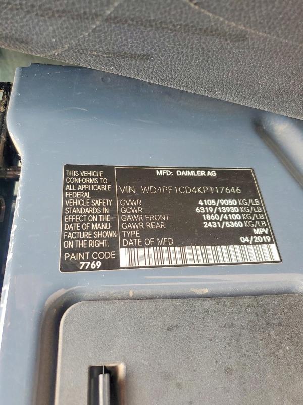 Продажа на аукционе авто 2019 Mercedes-benz Sprinter, vin: WD4PF1CD4KP117646, номер лота: 63648746