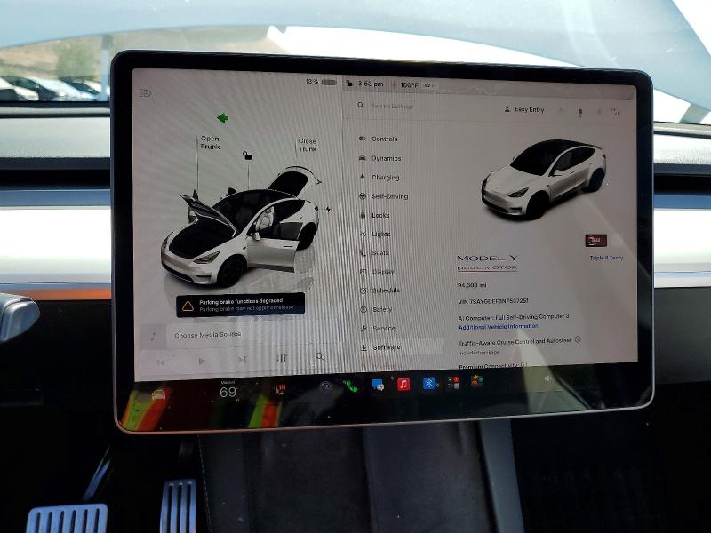 64040836 :رقم المزاد ، 7SAYGDEF3NF537251 vin ، 2022 Tesla Model Y مزاد بيع