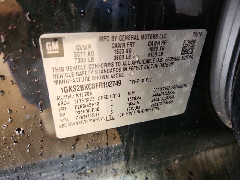 Продаж на аукціоні авто 2015 Gmc Yukon, vin: 1GKS2BKC8FR192749, номер лоту: 65126606