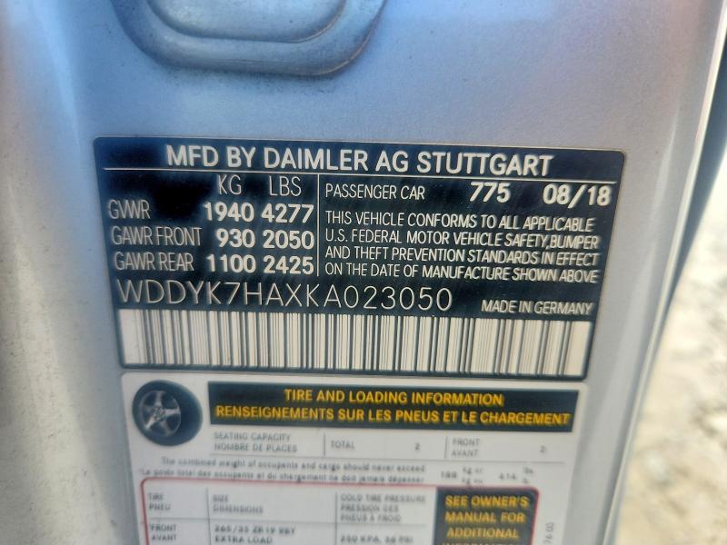 Aukcja sprzedaży 2019 Mercedes-benz Amg Gt, vin: WDDYK7HAXKA023050, numer aukcji: 64325926