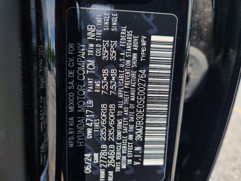 2025 Hyundai Tucson მანქანა იყიდება აუქციონზე, vin: 3KMJB3DE0SE002764, აუქციონის ნომერი: 64633756