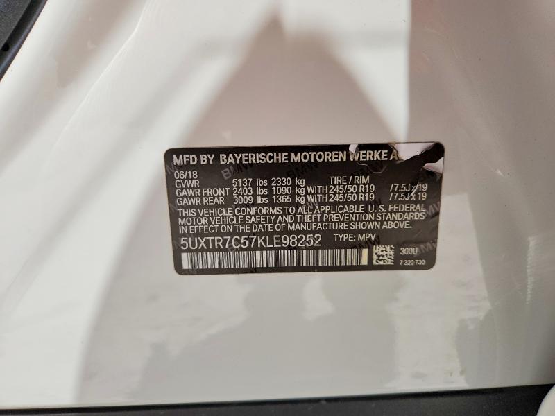 Aukcja sprzedaży 2019 Bmw X3, vin: 5UXTR7C57KLE98252, numer aukcji: 66306896