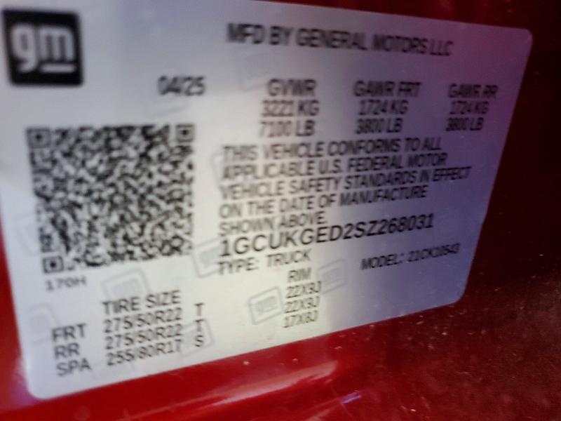 65813576 :رقم المزاد ، 1GCUKGED2SZ268031 vin ، 2025 Chevrolet Silverado مزاد بيع
