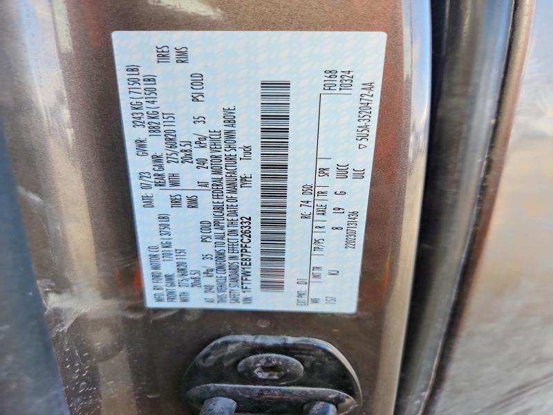 65401886 :رقم المزاد ، 1FTFW1E87PFC26332 vin ، 2023 Ford F150 مزاد بيع