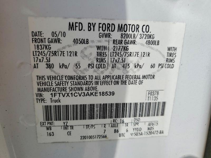 Aukcja sprzedaży 2010 Ford F150, vin: 1FTVX1CV3AKE18539, numer aukcji: 63638476