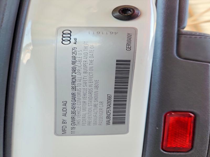 Aukcja sprzedaży 2019 Audi A5, vin: WAUBNCF57KA093687, numer aukcji: 64721986