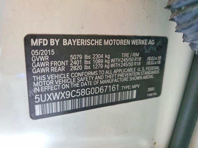 Aukcja sprzedaży 2016 Bmw X3, vin: 5UXWX9C58G0D67161, numer aukcji: 66110436