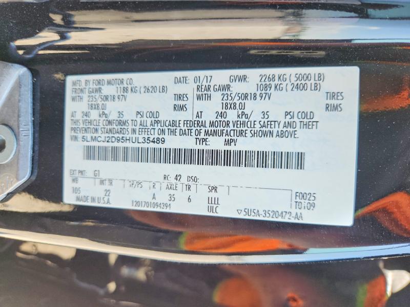 Aukcja sprzedaży 2017 Lincoln Mkc, vin: 5LMCJ2D95HUL35489, numer aukcji: 66749266