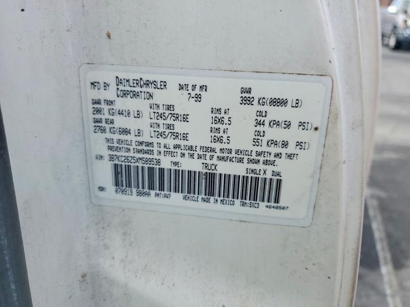 62264426 :رقم المزاد ، 3B7KC26Z5XM589538 vin ، 1999 Dodge Ram 2500 مزاد بيع