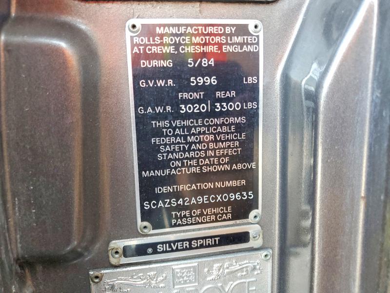 Aukcja sprzedaży 1984 Rolls-royce Silver Spirit, vin: SCAZS42A9ECX09635, numer aukcji: 65132626