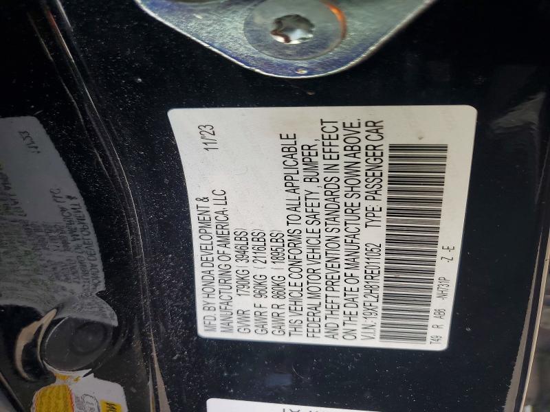 Aukcja sprzedaży 2024 Honda Civic, vin: 19XFL2H81RE011052, numer aukcji: 64060866