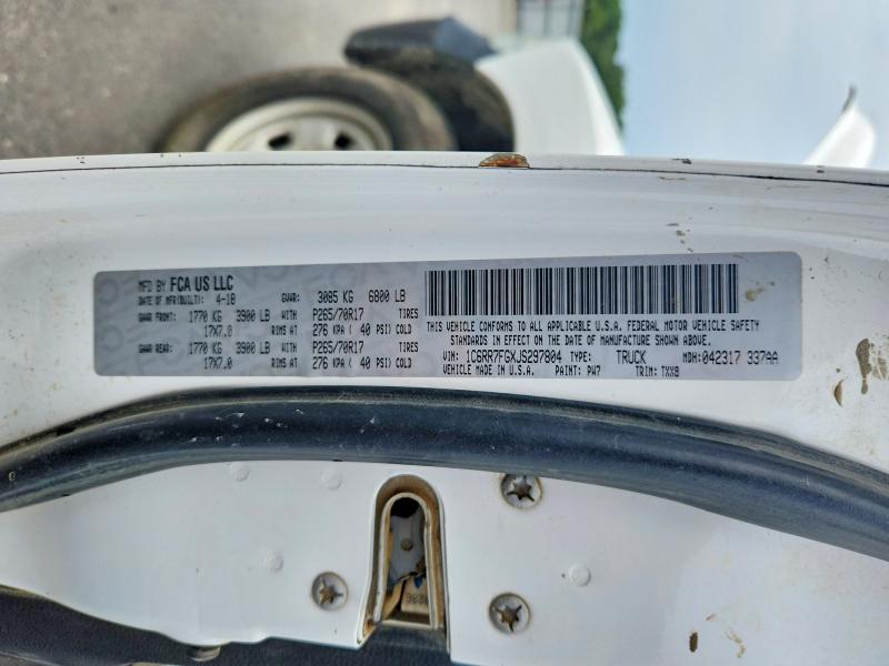64577396 :رقم المزاد ، 1C6RR7FGXJS297804 vin ، 2018 Ram 1500 مزاد بيع