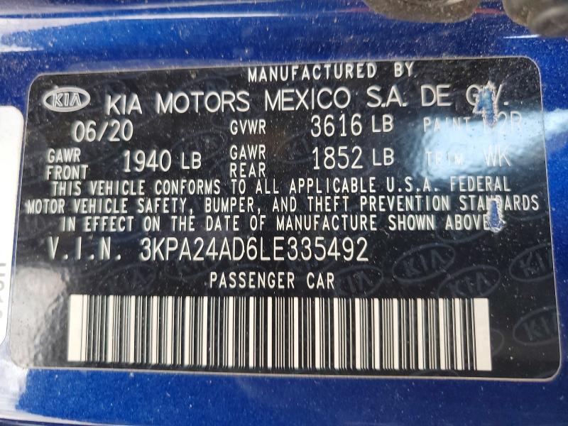 Продаж на аукціоні авто 2020 Kia Rio, vin: 3KPA24AD6LE335492, номер лоту: 66536656
