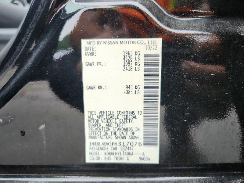 66379246 :رقم المزاد ، 1N4BL4DV5PN317076 vin ، 2023 Nissan Altima مزاد بيع