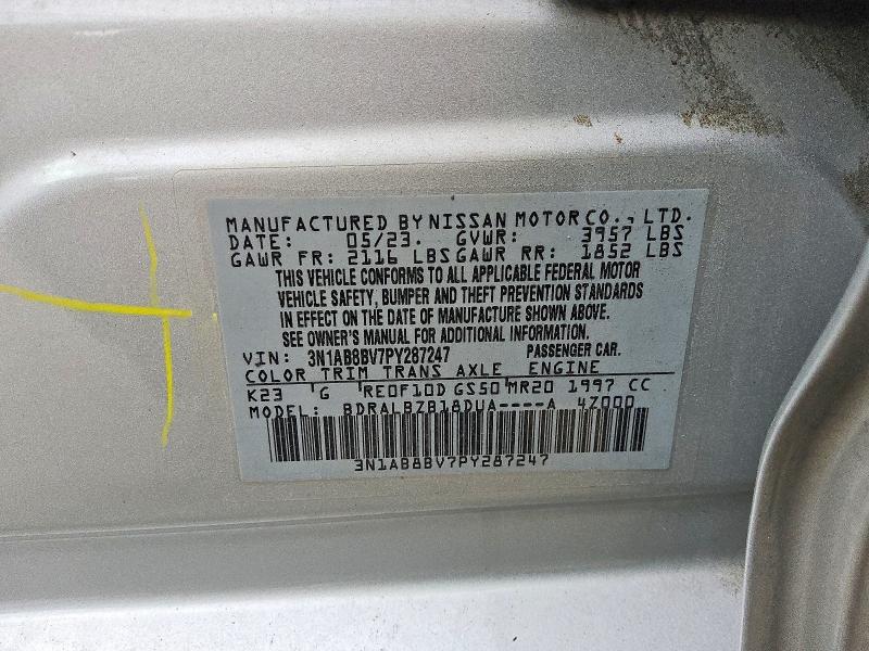 Aukcja sprzedaży 2023 Nissan Sentra, vin: 3N1AB8BV7PY287247, numer aukcji: 66299636