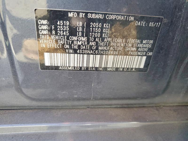 Aukcja sprzedaży 2017 Subaru Legacy, vin: 4S3BNAC67H3066961, numer aukcji: 66767966