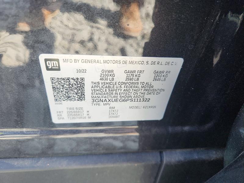 Aukcja sprzedaży 2023 Chevrolet Equinox, vin: 3GNAXUEG6PS111322, numer aukcji: 65149336