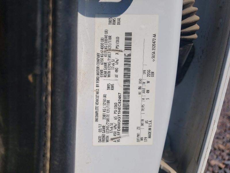 63658366 :رقم المزاد ، 1FD8W3GT1HEC82467 vin ، 2017 Ford F350 مزاد بيع