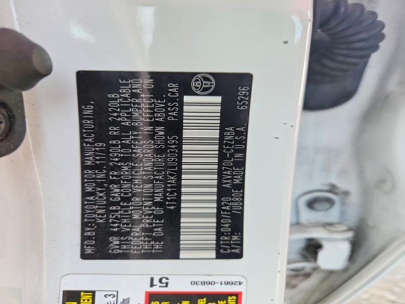 2020 Toyota Camry მანქანა იყიდება აუქციონზე, vin: 4T1C11AK7LU903495, აუქციონის ნომერი: 63447866