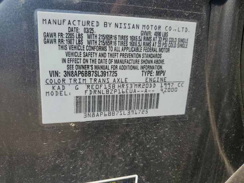 Продаж на аукціоні авто 2025 Nissan Kicks, vin: 3N8AP6BB7SL391725, номер лоту: 66206116