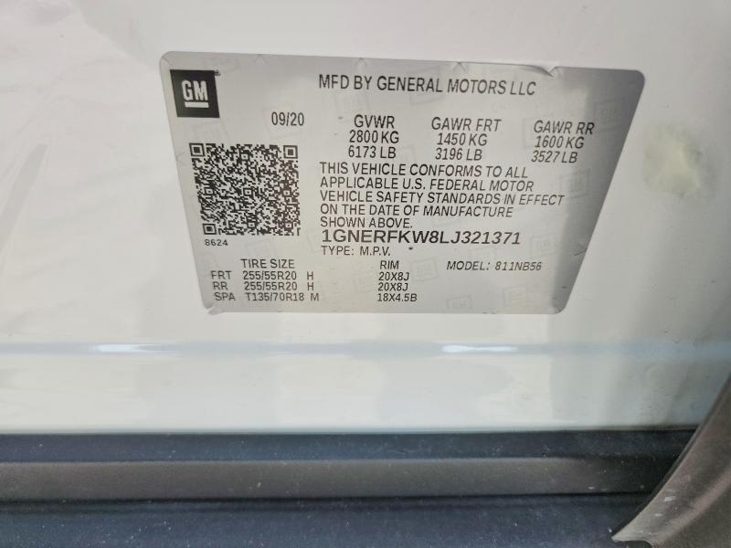 64792536 :رقم المزاد ، 1GNERFKW8LJ321371 vin ، 2020 Chevrolet Traverse مزاد بيع