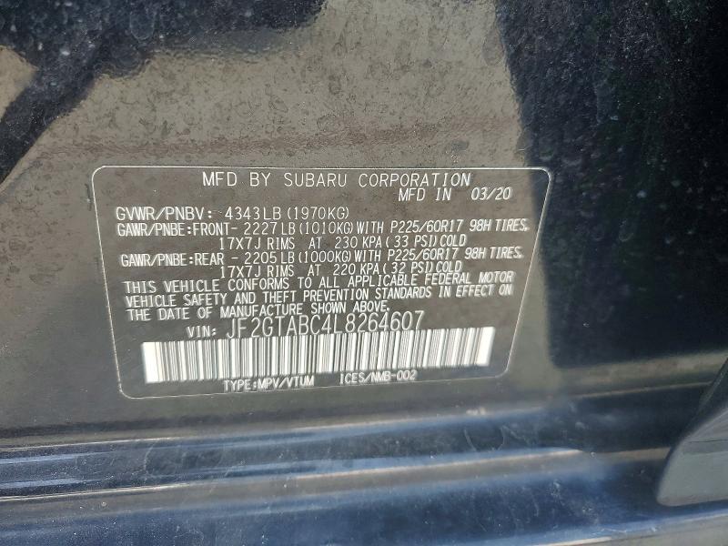 Продаж на аукціоні авто 2020 Subaru Crosstrek, vin: JF2GTABC4L8264607, номер лоту: 66183606