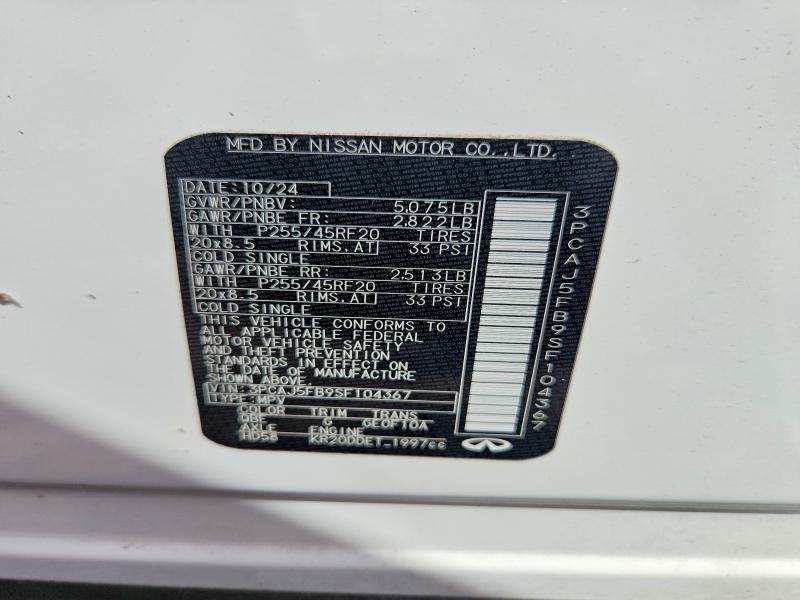 Aukcja sprzedaży 2025 Infiniti Qx50, vin: 3PCAJ5FB9SF104367, numer aukcji: 65896036