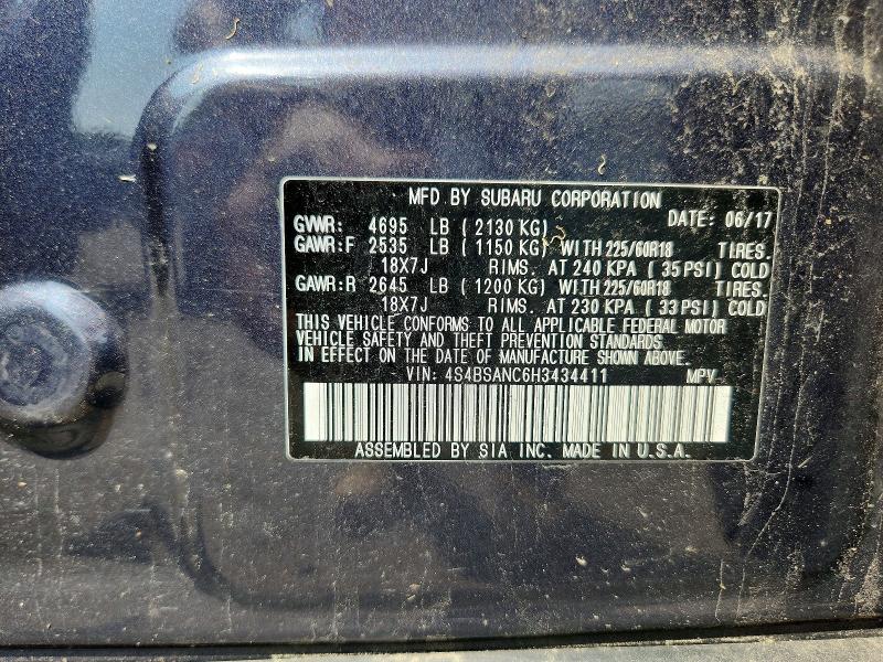 Aukcja sprzedaży 2017 Subaru Outback, vin: 4S4BSANC6H3434411, numer aukcji: 63918626
