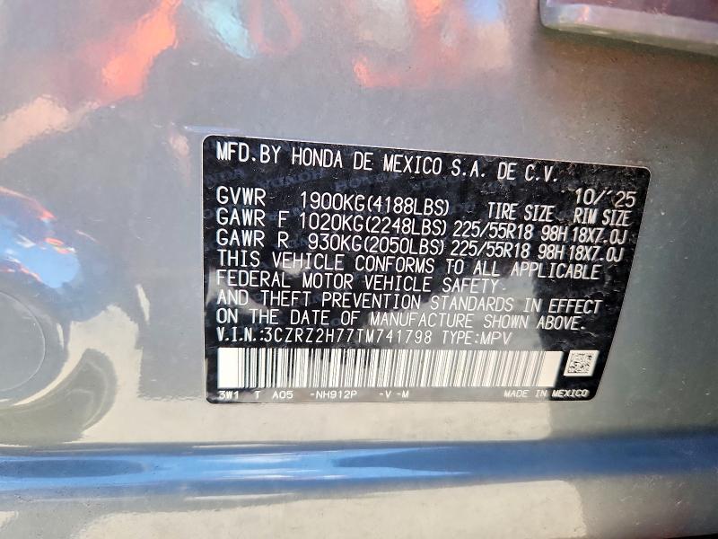 Продажа на аукционе авто 2026 Honda Hr-v, vin: 3CZRZ2H77TM741798, номер лота: 66455466