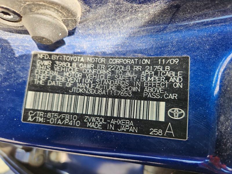 Продаж на аукціоні авто 2010 Toyota Prius, vin: JTDKN3DU8A1117653, номер лоту: 62254526